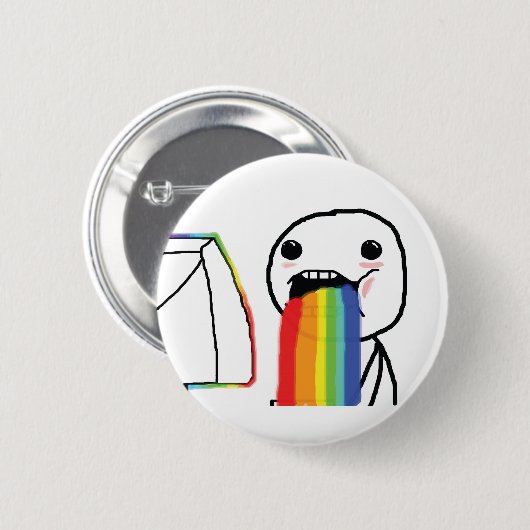 Kotzende Regenbogen Button (Vorne & Hinten)