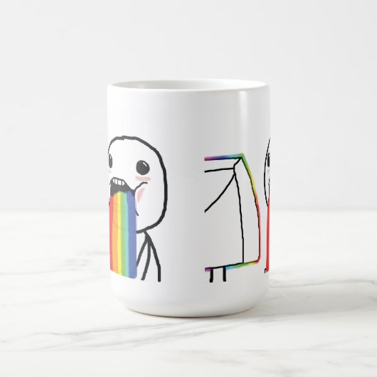Kotzende Regenbogen Kaffeetasse (Mittel)