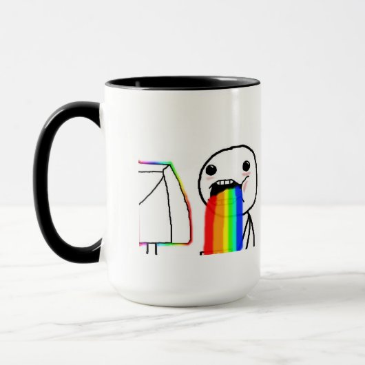 Kotzende Regenbogen Tasse (Links)