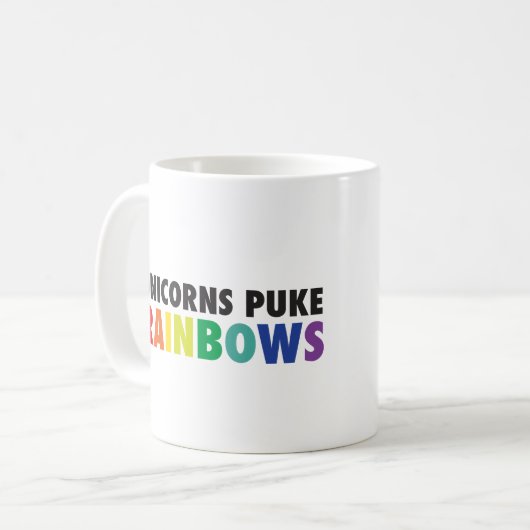 Kotzende Unicorn-Tasse Kaffeetasse (Vorderseite Links)
