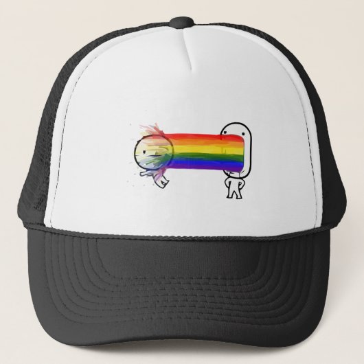 kotzendes Regenbogen meme Truckerkappe (Vorderseite)