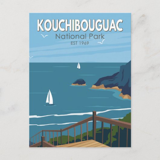 Kouchibouguac Nationalpark Kanada Vintage Kunst Postkarte (Vorderseite)