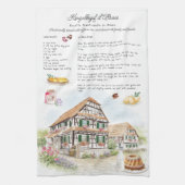 Kougelhopf d’Alsace | French Recipe Tea Towel Geschirrtuch (Vertikal)
