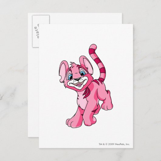 Kougra Pink Postkarte (Vorne/Hinten)