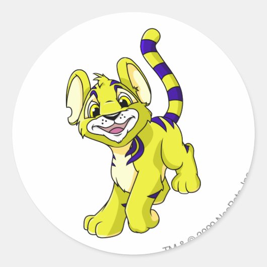 Kougra Yellow Runder Aufkleber (Vorderseite)