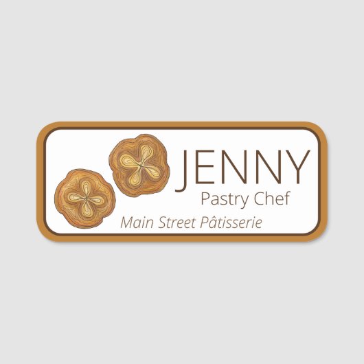 Kouign Amann Puff Konditorei Französisch Bäckerei  Namensschild (Vorderseite)