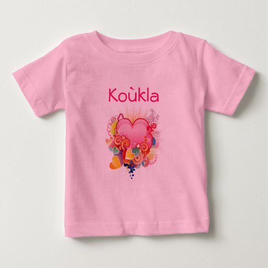 Koukla Retro-Herz-Entwurf Baby T-shirt (Vorderseite)