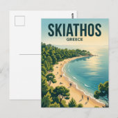 Koukounaries Strand Griechenland Postkarte (Vorne/Hinten)