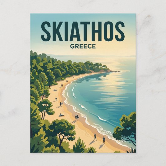 Koukounaries Strand Griechenland Postkarte (Vorderseite)