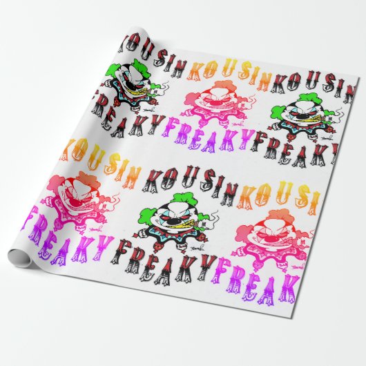 Kousin Freaky Logo Clown Geschenkpapier (Ungerollt)