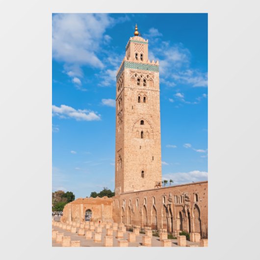Koutoubia Moschee - Marrakesch, Marokko Fensteraufkleber (Blatt)
