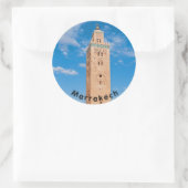 Koutoubia Moschee - Marrakesch, Marokko Runder Aufkleber (Tasche)