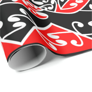 Kowaiwhai Traditionelles Maori Koru Muster Geschenkpapier