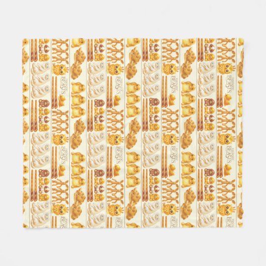 Kowalski Bäckerei Leckereien Muster Fleecedecke (Vorderseite (Horizontal))