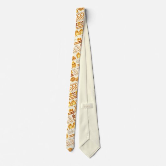 Kowalski Bäckerei Leckereien Muster Krawatte (Rückseite)