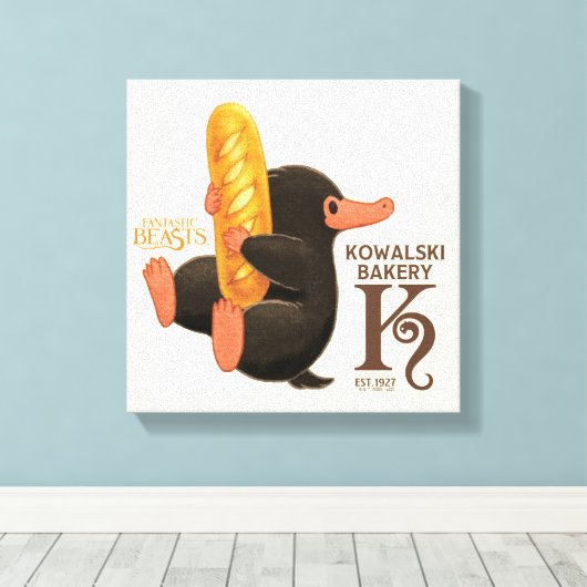 Kowalski Bäckerei - Niffler mit Brot Leinwanddruck (Insitu (Holzboden))