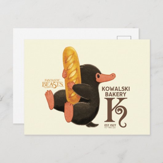 Kowalski Bäckerei - Niffler mit Brot Postkarte (Vorne/Hinten)