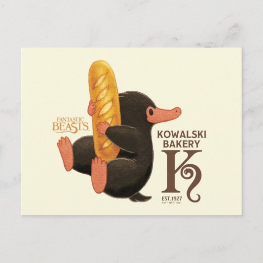 Kowalski Bäckerei - Niffler mit Brot Postkarte (Vorderseite)