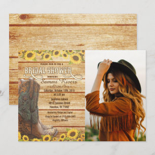 Kowboy-Stiefel Sonnenblume Brautparty-Einladung Einladung