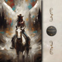 Kowgirl auf White Horse Trail Découpage