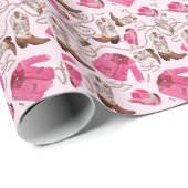 Kowgirl-Musterstil Geschenkpapier (Rolleneckpunkt)