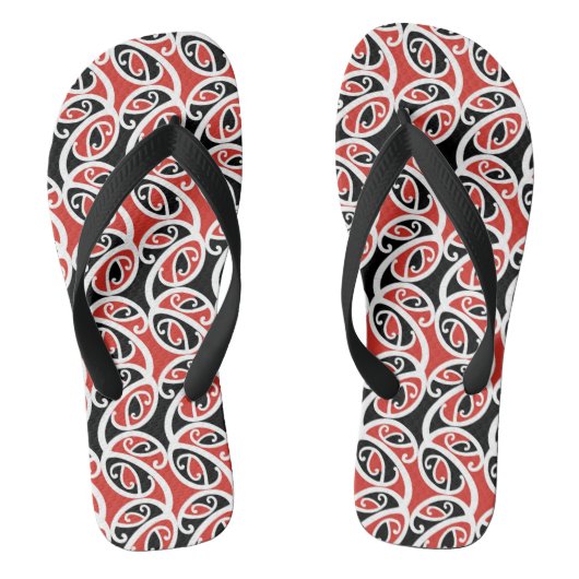 Kowhaiwhai Mangopare Maori Tribal Muster Badesandalen (Fußbett)