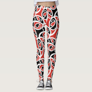 Kowhaiwhai Mangopare Maori Tribal Muster Leggings