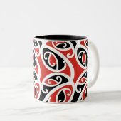 Kowhaiwhai Mangopare Maori Tribal Muster Zweifarbige Tasse (VorderseiteRechts)