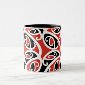 Kowhaiwhai Mangopare Maori Tribal Muster Zweifarbige Tasse (Mittel)