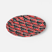 Kowhaiwhai Traditioneller Maori Koru Muster Pappteller (Schrägansicht)