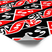 Kowhaiwhai Traditioneller Maori Koru Muster Poster (Ecke)