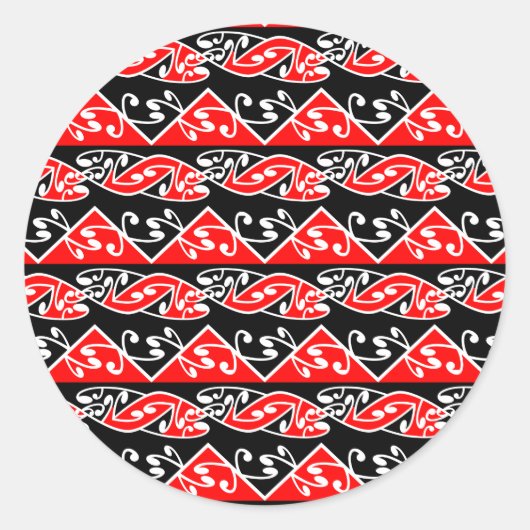 Kowhaiwhai Traditioneller Maori Koru Muster Runder Aufkleber (Vorderseite)