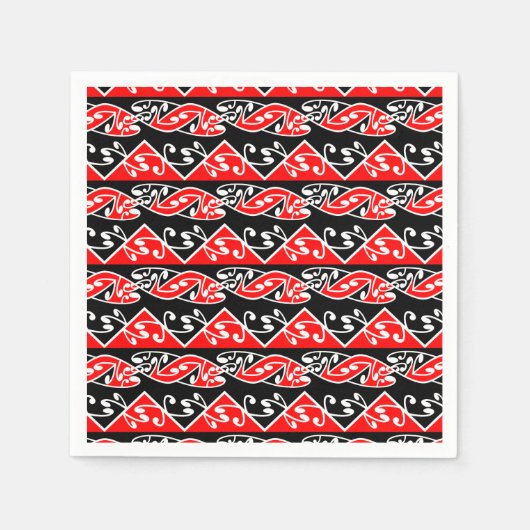 Kowhaiwhai Traditioneller Maori Koru Muster Serviette (Vorderseite)