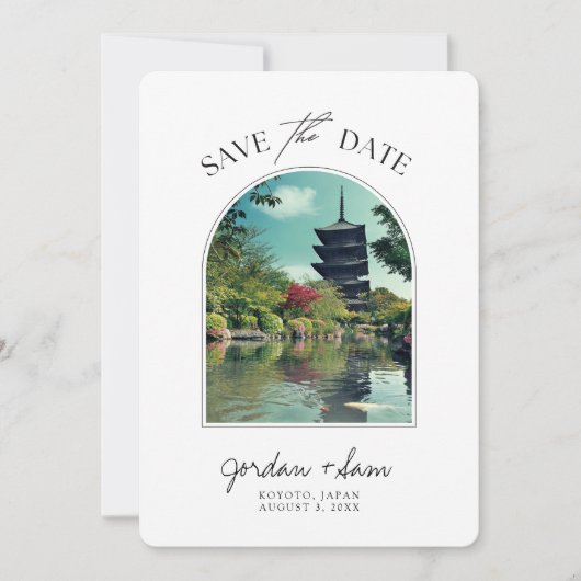 Koyoto Japan Wedding Save the Date Einladung (Vorderseite)