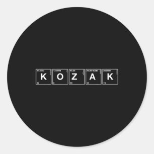 Kozak - Lustiges Ukrainisches Patriot-Shirt Retro Runder Aufkleber