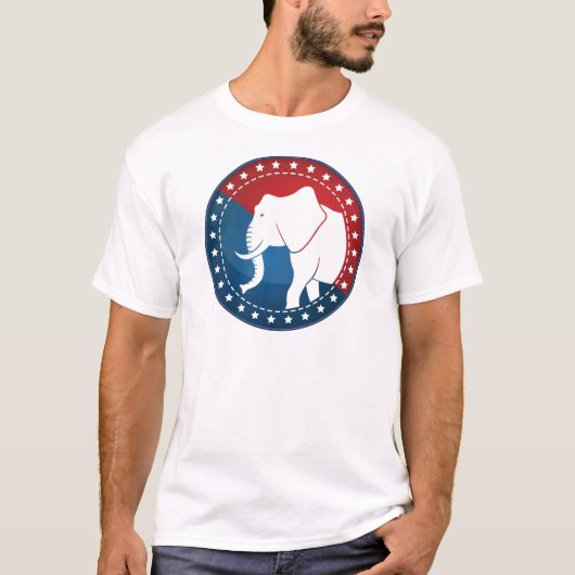Kozzi-illustrated-image-of-a-elephant-badge-5000x5 T-Shirt (Vorderseite)