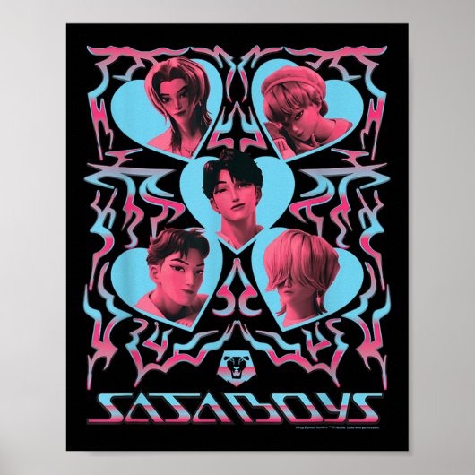 Kp Demon Hunters Halloween Saja Boys Heart Shapes  Poster (Vorne)