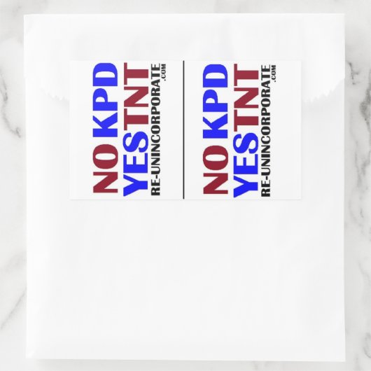 KPD Yes TNT LG Rechteckiger Aufkleber (Tasche)