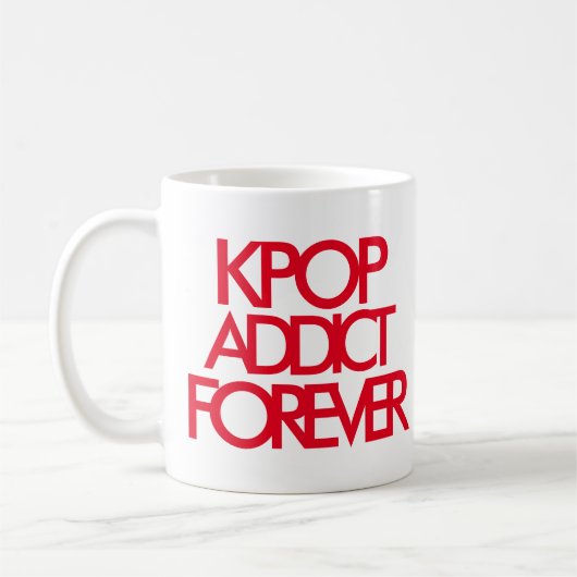 Kpop Addict Forever | Music Fan Geschenk rot Kaffeetasse (Links)