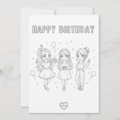 KPOP Birthday, Color the back! Einladung (Rückseite)