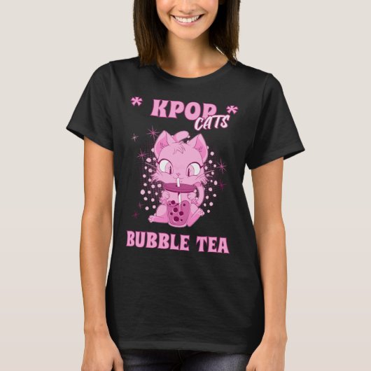 Kpop Cats and Bubble Tee Korean Heart Liebe K Pop (Vorderseite)