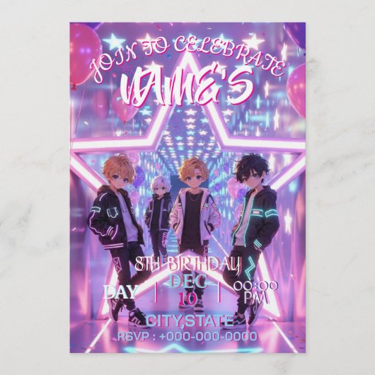 KPOP-Dämonenjäger Inspirierte Einladung (Vorderseite)