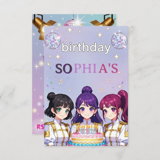 Kpop Demon Hunters Birthday Invitation Einladung (Vorne/Hinten)