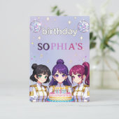 Kpop Demon Hunters Birthday Invitation Einladung (Stehend Vorderseite)