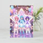 KPOP Demon Hunters Inspired Invitation Einladung (Stehend Vorderseite)