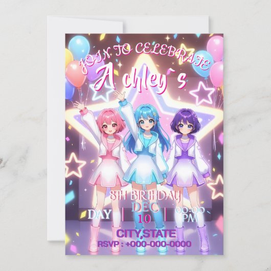 KPOP Demon Hunters Inspired Invitation Einladung (Vorderseite)