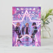 KPOP Demon Hunters Inspired Invitation Einladung (Stehend Vorderseite)