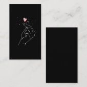 Kpop Drama Korean Finger Heart Saranghae Visitenkarte (Vorne/Hinten)