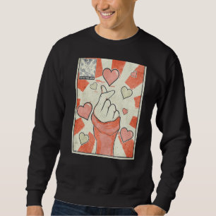 Kpop Finger Heart Korean Pop Music Retro Vintag Sweatshirt