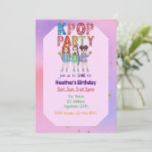 KPOP Glitter Patch Shine Birthday Einladung (Stehend Vorderseite)